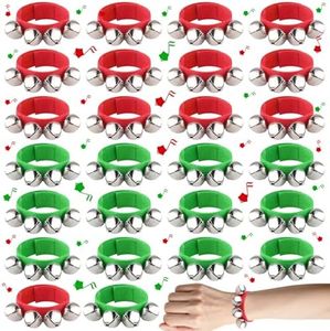 26 Pcs Christmas Jingle Bells Wrist Band Bells, PLULON Percussion Instruments Christmas Band Ankle Jingle Bells Musical Rhythm Toys Winter Party Decoration Favors
