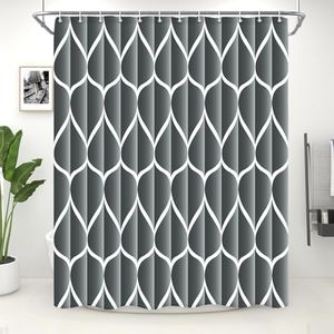 Gelbchu Dark Grey 72 x 72 Inch Cloth Shower Curtain, Waterproof Design and Polyester, Quick-Drying, Heavy Duty Shower Curtains Set for Bathroom, Machine Washable with 12 Plastic Hooks