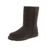 BEARPAW Women's Elle Short Winter Boot, Chocolate, 8 M US