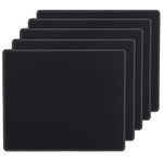 (5 Pack) 3MM Thickness Speed Rubber Mouse Pad Black 1030 Skid Resistant -Black