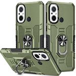 Ysnzaq Rugged Heavy Duty Case for Xiaomi Redmi 12C 6.71", Military Grade Protective with Magnetic Kickstand Phone Cover for Xiaomi Redmi 12C TY Green