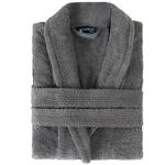 Mood Men's Terry Cloth Bathrobe (CA/US, Alpha, Large, X-Large, Regular, Regular, SILVER GREY)