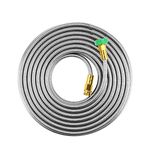 Short Metal Stainless Steel Garden Hose 15 Feet Drinking Rv Water Hose Dehumidifier Drain Hose Connector Extension Attachments 3/4” Hose Bib Faucet Reel Extender for Outdoor