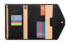 Zoppen Passport Holder Women/Men Mulit-Purpose RFID Blocking Travel Wallet Passport Cover Tri-fold Document Organizer Travel Essentials, Black 1