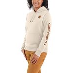 Carhartt Women's Clarksburg Graphic Sleeve Pullover Sweatshirt (Regular and Plus Sizes), Malt/Carhartt Brown, Large