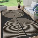 Lahome Modern Rainbow Easy Jute Rug, 6x9 Area Rugs for Living Room Outdoor Patio Rug Washable Indoor Outdoor Dining Room Rug, Farmhouse Large Bedroom Rug Non Slip Carpet for Backyard Office