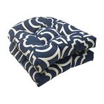 Pillow Perfect Set of 2 Outdoor Carmody Wicker Seat Cushions, Navy