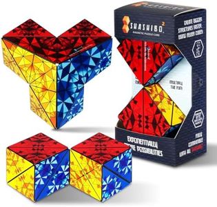 Shashibo Sensory Fidget Toy for Adults & Kids, Stress Relief Fidget Toy for Adults, Teens & Kids, Cool Fidget Toys for Desk, Classroom Must Have, Sensory Shape Shifting Cube, 100+ Possible Shapes