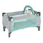 Adora Baby Doll Crib Zig Zag Deluxe Pack N Play, Fits Dolls up to 20 inches, Bed/Playpen/Crib, Changing Table, Mobile with 3 Clouds and Storage Bag (21961)