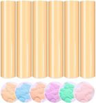 HTVSTD Pastel Yellow Puff Vinyl Heat Transfer -12" x 10" 6pcs Pastel Yellow Puffy HTV Iron On Vinyl Puffy Heat Transfer Vinyl for T-Shirts Puff HTV