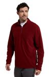 Mountain Warehouse Camber II Mens Half-Zip Fleece - Microfleece Quick Dry Sweatshirt Everyday Wear - Autumn Winter, Outdoors, Travelling & Hiking Red XL