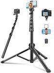 Victiv 2024 Upgraded 72" Phone Tripod, Tripod for iPhone with Remote and Wider Leg Tubes, Selfie Stick Tripod Stand for Filming Compatible with iPhone 15/14/13/12/ Pro/Pro Max, Samsung, Huawei