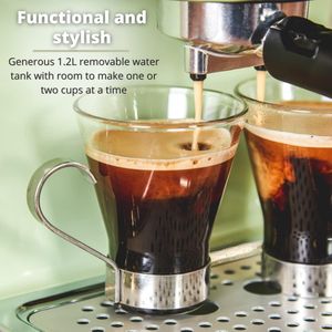 Swan Retro Espresso Machine – Green Coffee Maker