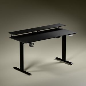 Green Soul Elevate Multi-Purpose Electric Height Adjustable Office Desk with Monitor Riser, Ergonomic Spacious Sit Stand Solution | Installation Provided (Carbon Black)