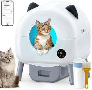 Self Cleaning Cat Litter Box,95L Large Capacity for Multiple Cats, App-Controlled with Safety Sensors, Smart Automatic Cleaning Cat Litter Box, Removable Washable Liner with Trash Bags & Cleaning Comb