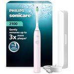 Philips Sonicare 2100 Series Electric Toothbrush - Sonic Toothbrush with 2 Intensity Levels, EasyStart Feature, SmarTimer, 14-Day Runtime, Travel Case, Light Pink, Model HX4023/03, [New]