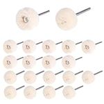 YIEPET 20pcs 3/32inch （2.35mm Mandrel） Cotton Polishing Buffing Wheel，Wool Felt Cotton Polishing Buffing Wheel Rotary Buffing Tools，Watch Polishing Kit - Jewelry Polishing Kit