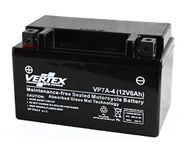 Vertex VP7A-4 Sealed AGM Motorcycle/Powersport Battery, 12V, 6Ah, CCA (-18) 90, Replaces: CTX7A-BS, YTX7A-BS Perfect battery for Motorcycle, ATV's, Personal Watercraft and Snowmobiles