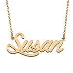 HUAN XUN BFF Friendship Jewelry Susan Name Necklace for Her Birthday Gift Sister Gift