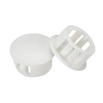 Sourcingmap Hold Plugs,20 pcs 16mm x 10.2mm White Nylon Round Snap Locking Panel Hole Cover