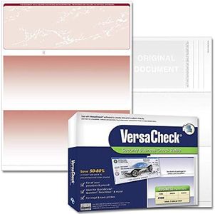 VersaCheck Secure Checks - 1000 Blank Business Voucher Checks - Burgundy Prestige - 1000 Sheets Form #1000 - Check on Top