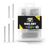 250pk Assorted Nails for Wood – Iron Nails for Hanging Pictures | Long, Medium and Small Wall Nails for DIY and Crafts, Home Décor, Woodwork, Furniture and Construction