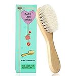 Mocokkiti Wooden Baby Hair Brush for Newborns & Toddlers,Natural Soft Goat Bristles Hair Brush,Toddler Hair Brush,Ideal for Cradle Cap, Perfect Baby Registry Gift