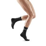 CEP Women's Ultralight Mid Cut Socks - Athletic Performance Socks, Black/Grey, Large