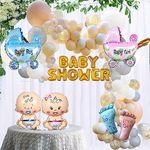 Day Decor Baby Shower Decoration Ballon Combo Set of 61 Pcs with baby shower foil , Boy and Girl Foil Decorations | Pregnancy, Maternity Photoshoot