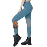 beroy Women Fleece Lined Horse Equestrian Riding Pants Breeches Winter Ladies Knee Patch Riding Horseback Pant with Pockets, Blue, Medium