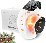 Knee Massager, Cordless Knee Massager with Heat and Compression LED Screen Wearable Infrared Heat Vibration Rechargeable Electronic Knee Massage for Knee Joint Pain Injury Swelling Stiffness