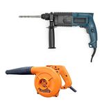 Cheston 20mm 500W Rotary Hammer with 3 piece drill & Carrying Case SDS Plus with Copper Armature + 600W Electric Air Blower Speed 80 Miles/hr & 3.0m³/min Dust Cleaner for Floor AC Computer Car