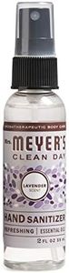 MRS. MEYER'S CLEAN DAY Antibacterial Hand Sanitizer Spray, Travel Size, Removes 99.9% of Bacteria, Lavender Scent, 2 oz