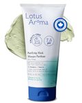 Lotus Aroma Purifying Facial Mask Green Clay with Aloe Vera, Jojoba Seed Oil & Flower Extracts - 100% Plant-Based Skin Care, Natural Face Mask - Purifies, Decongests, and Soothes Skin (100ml)