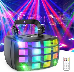 Luce da Discoteca, Luce per Feste RGBW Luce per DJ Attivata dal Suono D-MX512 con Derby Beam, Strobo e Dinamico di Tendone, Luce da palco con Remoto Controllo, Luci Discoteca per Club Bar Home Party