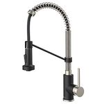 Kraus KPF-1610SSMB Bolden Single Handle 18" Commercial Kitchen Faucet, Stainless Steel/Matte Black