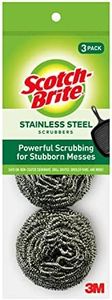 Scotch-brite Stainless Steel Scouring Pad 214C, 3-Count (Pack of 8)