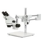 AmScope SM-4B Professional Binocular Stereo Zoom Microscope, WH10x Eyepieces, 7X-45X Magnification, 0.7X-4.5X Zoom Objective, Double-Arm Boom Stand