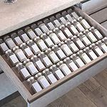 Spice Drawer Organizer, 4 Tier 2 Set（8 Pcs） Clear Acrylic Expandable From 13" to 26" Seasoning Jars Drawer Insert, Kitchen Drawer Spice Rack Tray for Cabinet/Countertop