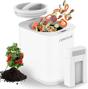 4L Electric Composter for Kitchen, Smart Compost Bin Outdoor/Indoor, Odorless/Auto-Cleaning/Low Noise/Intelligent LED Display, Turn Food Waste to Fertilizer, Compost Machine for Apartment Countertop.