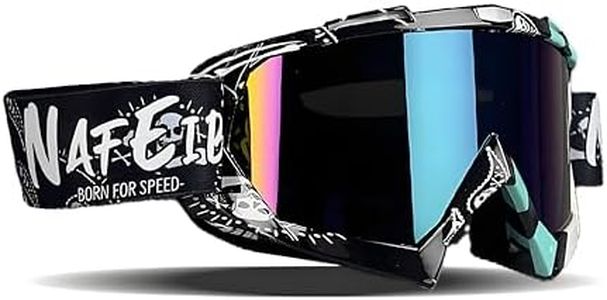 YOHOG Dirt Bike ATV Goggles Motorcycle Gear Riding Motocross Dirtbike Goggles Bike Riding Racing Goggles UTV MX OTG Offroad Goggles for Men Women UV400 Skiing Goggles for Adult Youth Kids(Color Lens)