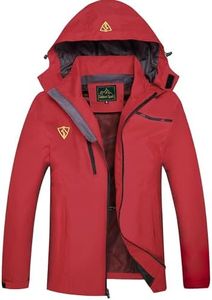 GIISAM Women's Waterproof Rain Jacket,Lightweight Women's Raincoat Windbreaker with Hood for Hiking Travel Outdoor(Red,2XL)