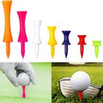 Golf Tees Plastic, 70 Pcs Mixed Sizes Castle Golf Tees, Durable Winter Golf Tees Small Castle Tees in Multiple Colors(25mm, 32mm, 39mm, 45mm, 51mm, 59mm, 70mm)