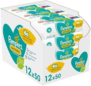 Pampers Baby Wipes Multipack, New Baby Sensitive, 600 Wet Wipes (12 x 50), Baby Essentials for Newborn