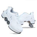 CHSSIH Roller Skates for Women,Shoes with Wheels for Girls,Kick Rollers Shoes Retractable for Boys, Adult Parkour Quad Roller Shoes,Inline Skates Children'sOutdoor Skates,A-9.5