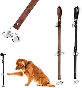 Mighty Paw Leather Dog Doorbells - Soft Durable Jingle Bells - Potty Training Aid for Dogs - Bell to Hang on Door for Dog - Doggy Doorbell Potty Training - Pet Bells Door - Brown Doggy Doorbell