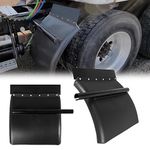 High Soar 24" x 24" Quarter Fenders Kit Set for Semi Truck Black Poly Plastic Quarter Fender with Mounting Hardware for Freightliner Kenworth Peterbilt