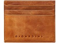 Bigardini Slim Minimalist Leather Card Wallet For Men & Women - RFID Blocking Leather Card Holder Wallets, Vintage Brown, Retro