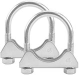 BATONECO 1.75" U Bolt Clamp, Muffler Exhaust Clamps,1-3/4 Inch Saddle Style Heavy Duty Mild Steel(2-Pack)