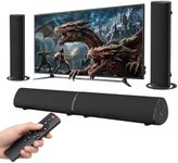 Sound Bars, 80W Sound Bar for Smart TV, 2 in 1 Detachable Home, Bluetooth 5.4, ARC/Opt/AUX/USB Connect, Dynamic Volume, Home Theater Surround Sound, for TV/PC/Gaming/Projectors, Black